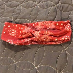 Red Bandanna Twist Headband